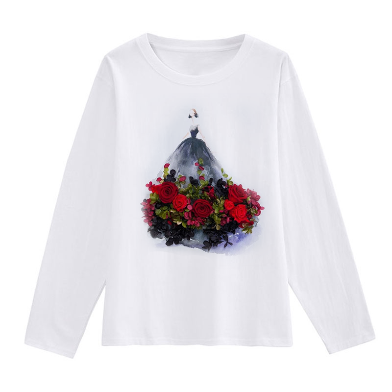 Flower and Girl White T-Shirt B
