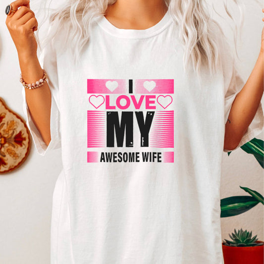 I Love My Awesome Wife Cotton Tee