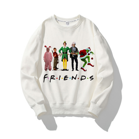 Happy Christmas O-Neck White Sweater R