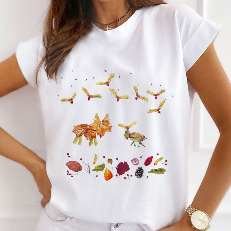 Style Q :   Art Of Flowers Female White  T-Shirt