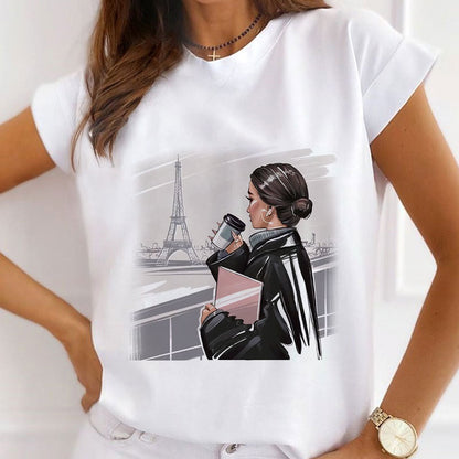 Style K:  Fashion Leader Women White T-Shirt