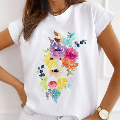 Style H :   Sunflower Femal White T-Shirt
