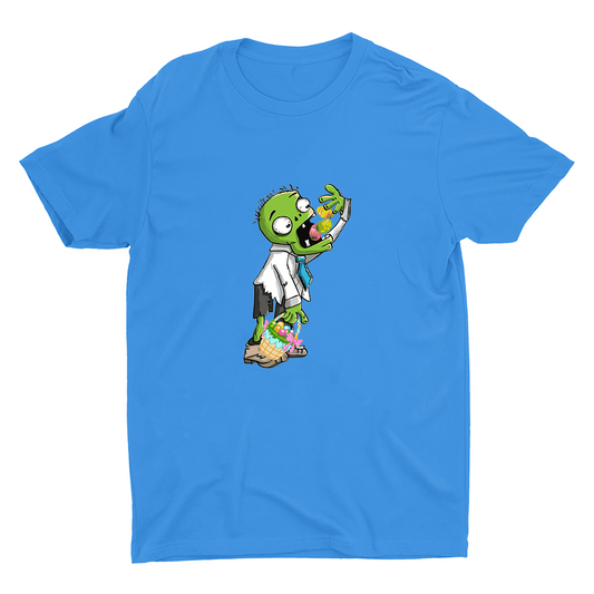 Zombie Eating Easter Eggs Cotton Tee