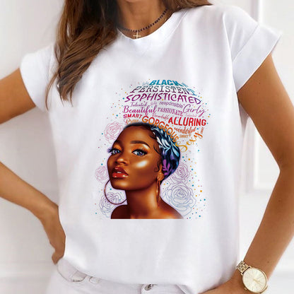 Style S£ºBlack Girls White T-Shirt Women