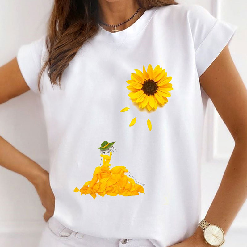Style R£ºBloom Like A Flower Women White T-Shirt