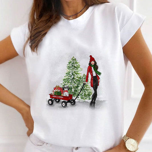 HAPPY 2021 Christmas Women White T-Shirt S