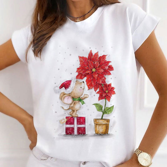 Merry Christmas Ladies White T-Shirt I