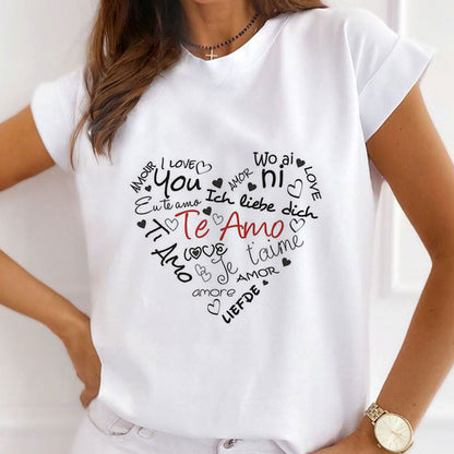 Style F : Accept My Love Female White T-Shirt