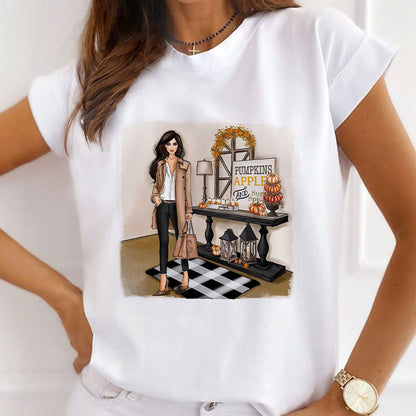 I Love Halloween Ladies White T-Shirt Q