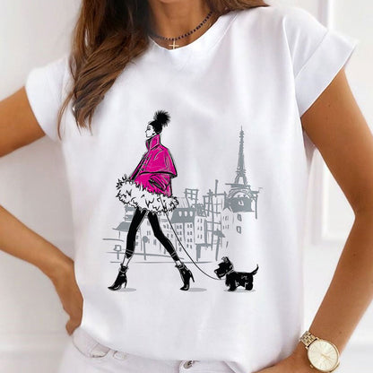 Style I :  Fashion Paradise Paris Female White  T-Shirt