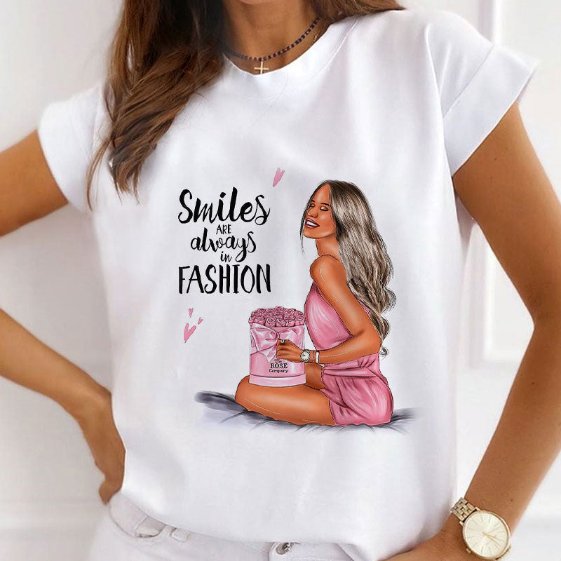 Style U :  Fashion Industry Leader Female White  T-Shirt