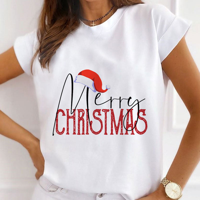 HAPPY 2021 Christmas Ladies White T-Shirt L