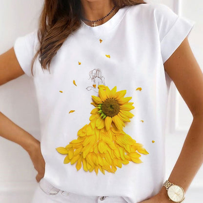 Flowers Make People Feel Better Women White T-Shirt R
