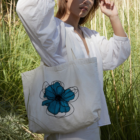 BLUE NARCISSUS CANVAS BAG