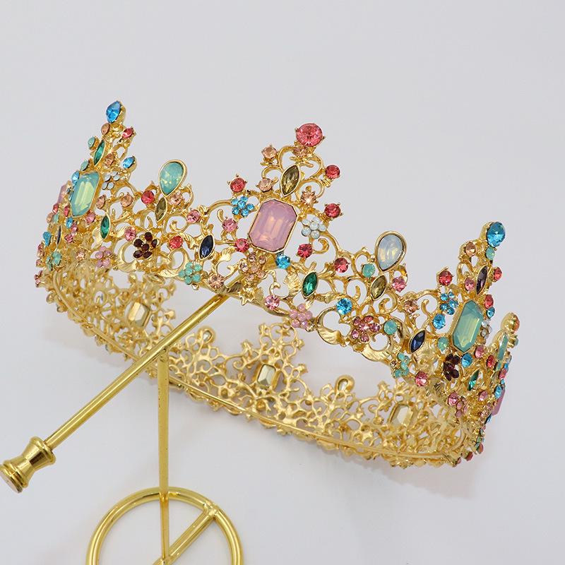 Baroque Handmade Queen Tiara Colorful