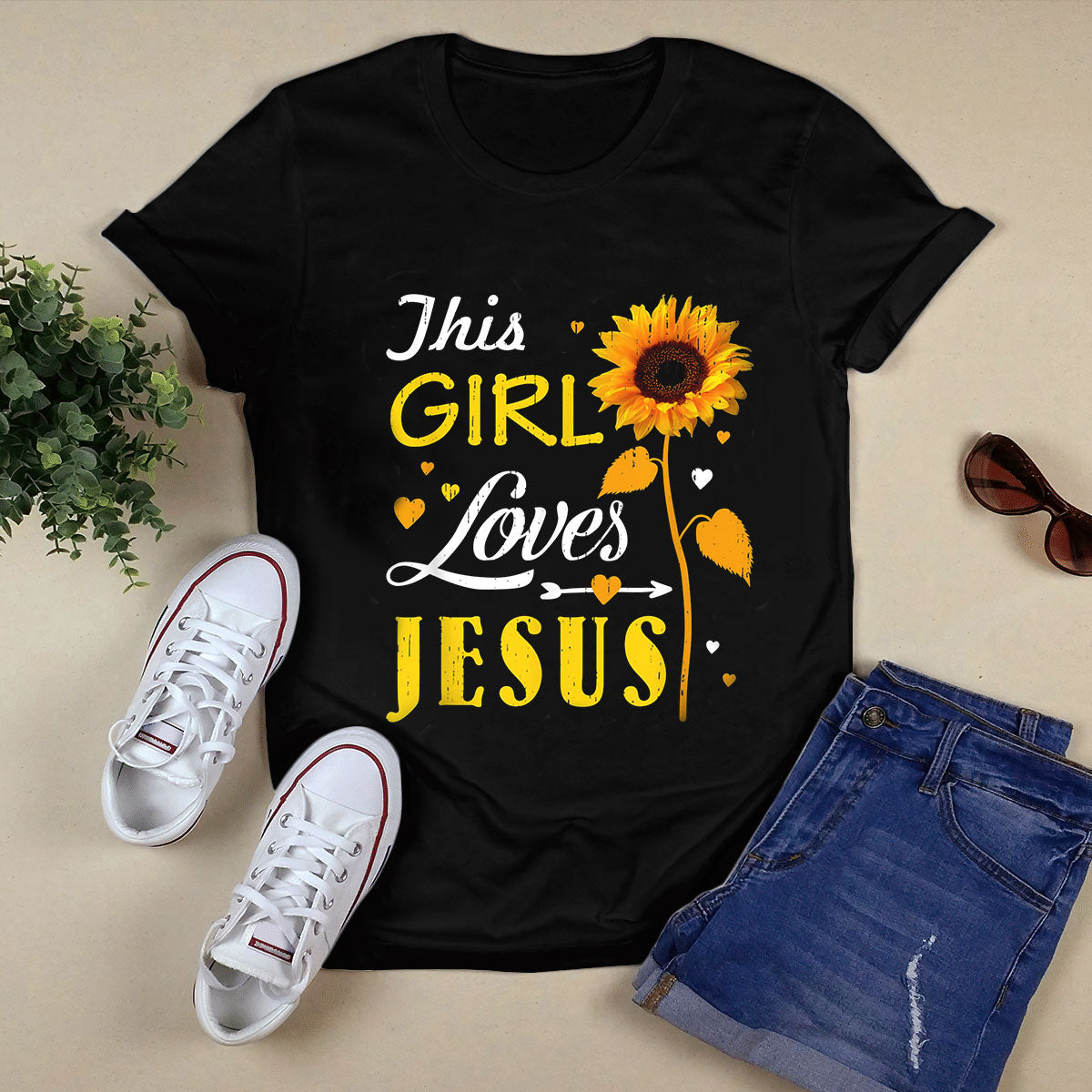 I Love Jesus Black T-Shirt T