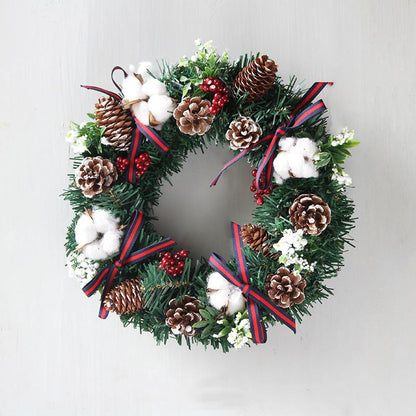 Christmas Cotton Pine Cone Wreath