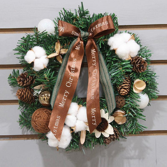 Christmas Cotton Pine Cone Wreath