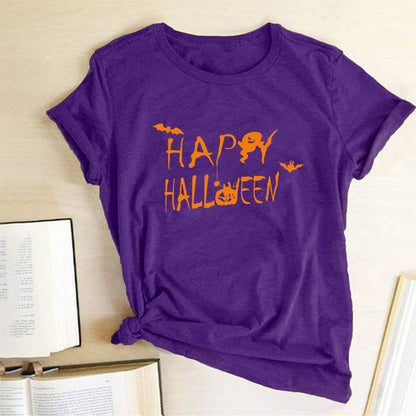 Happy Halloween Printed T-shirt 2-Piece Set B