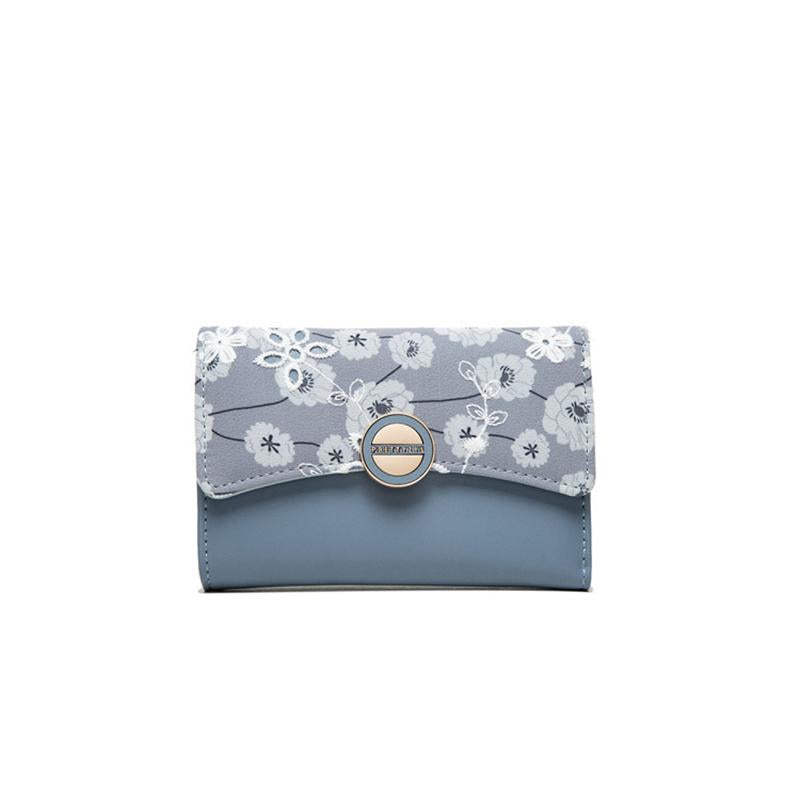 Mid-length Lace Flower Filp Cover Wallet