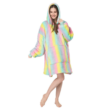 Soft Warm "Wearable Blanket" Coral Fleece Hoodie