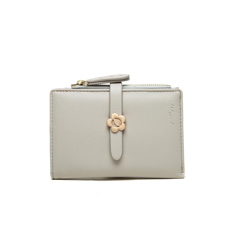 Mid-length Flower Buckle Half-fold Wallet