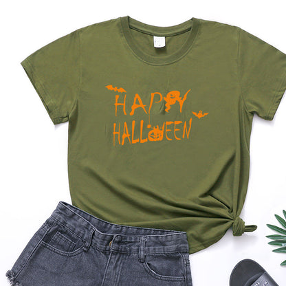 Happy Halloween Printed T-shirt 2-Piece Set B