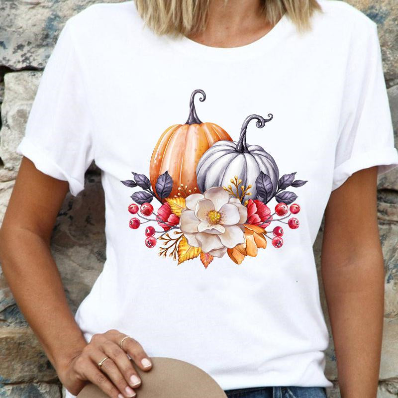 Happy Halloween Ladies White T-Shirt H