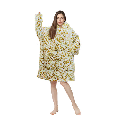 Soft Warm "Wearable Blanket" Coral Fleece Hoodie