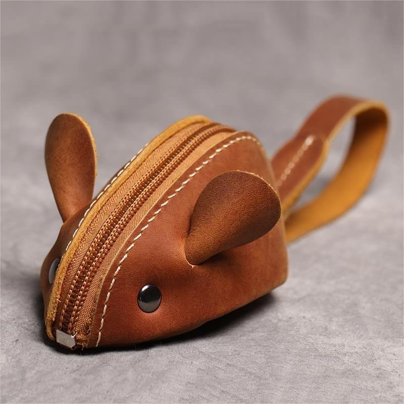 Genuine Leather Mouse Coin Purse 2022 Christmas Gift for Kids