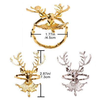 Christmas Elk Napkin Rings Set of 4