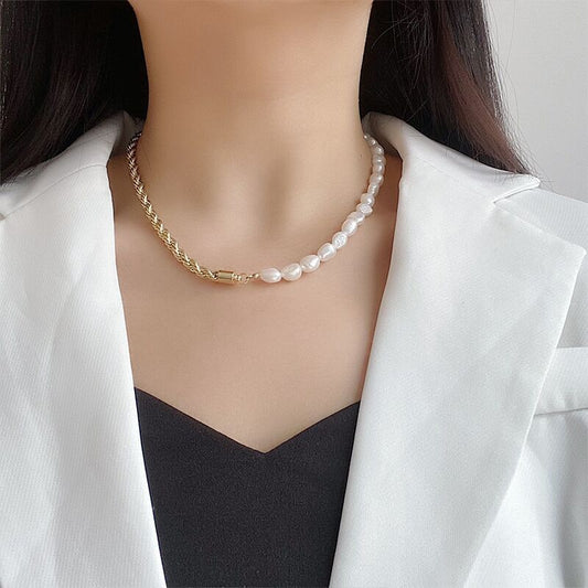 Baroque Pearl Panel Necklace