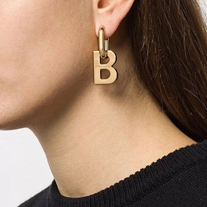 B Alphabetic Simple Earring