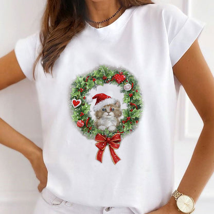 Lovely Christmas White T-Shirt O