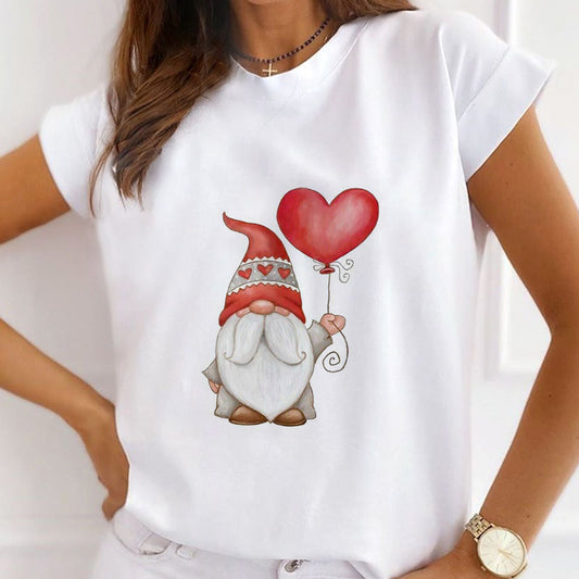 2021 Christmas Fashion Women White T-Shirt I