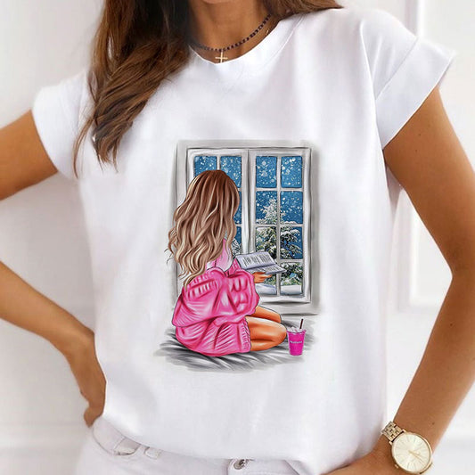 HELLO 2021 Christmas Women White T-Shirt R