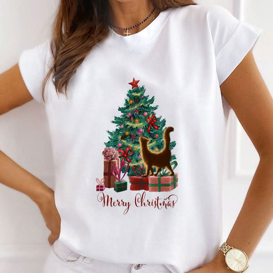 HELLO 2021 Christmas Women White T-Shirt T