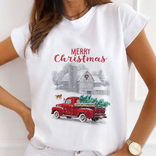 Merry Christmas Women White T-Shirt R