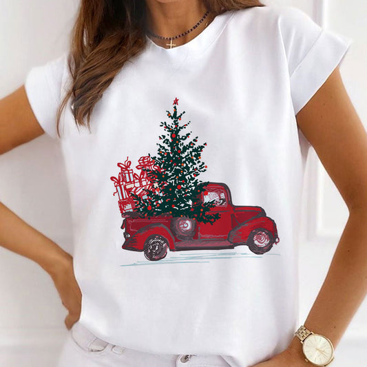 Merry Christmas Women White T-Shirt S