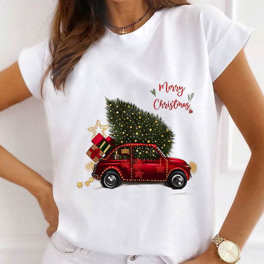 Merry Christmas Women White T-Shirt X