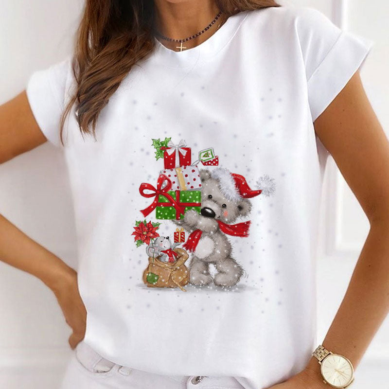 Merry Christmas Women White T-Shirt Y