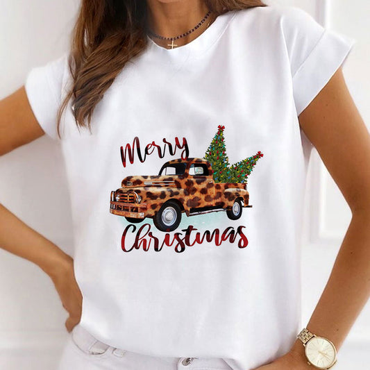 Hello Christmas Ladies White T-Shirt O