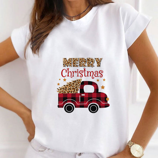 Hello Christmas Ladies White T-Shirt E