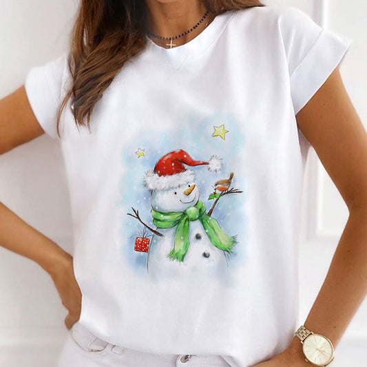 Hello Christmas Ladies White T-Shirt W