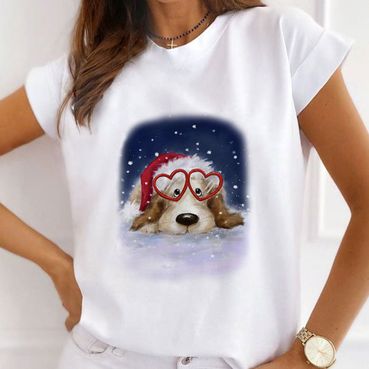 Hello Christmas Ladies White T-Shirt Y