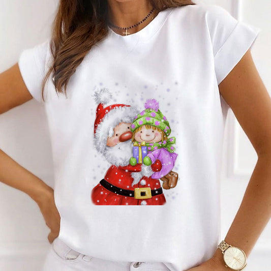 HAPPY 2021 Christmas Ladies White T-Shirt A