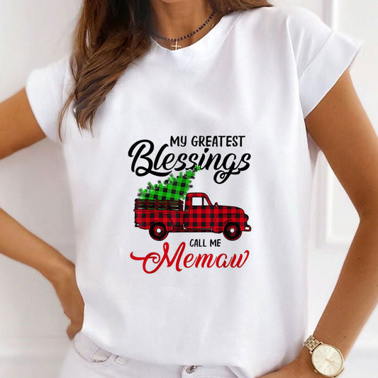 Hello Christmas Ladies White T-Shirt I