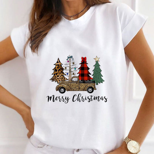 Hello Christmas Ladies White T-Shirt K